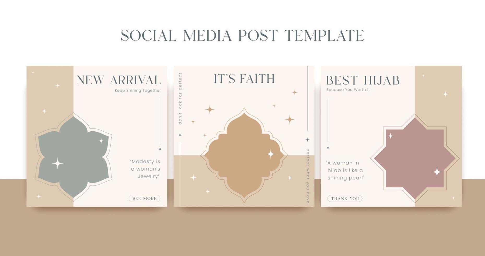 set of fashion social media post template vector