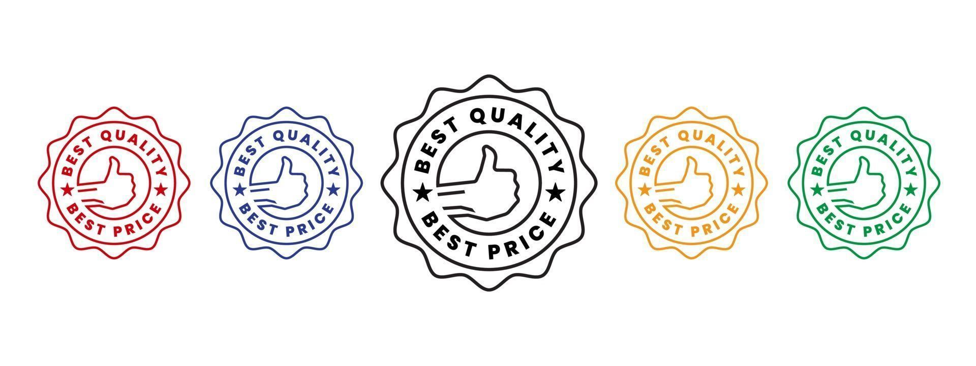 el mejor vendedor y el mejor precio recomendado insignia o icono del logotipo vector
