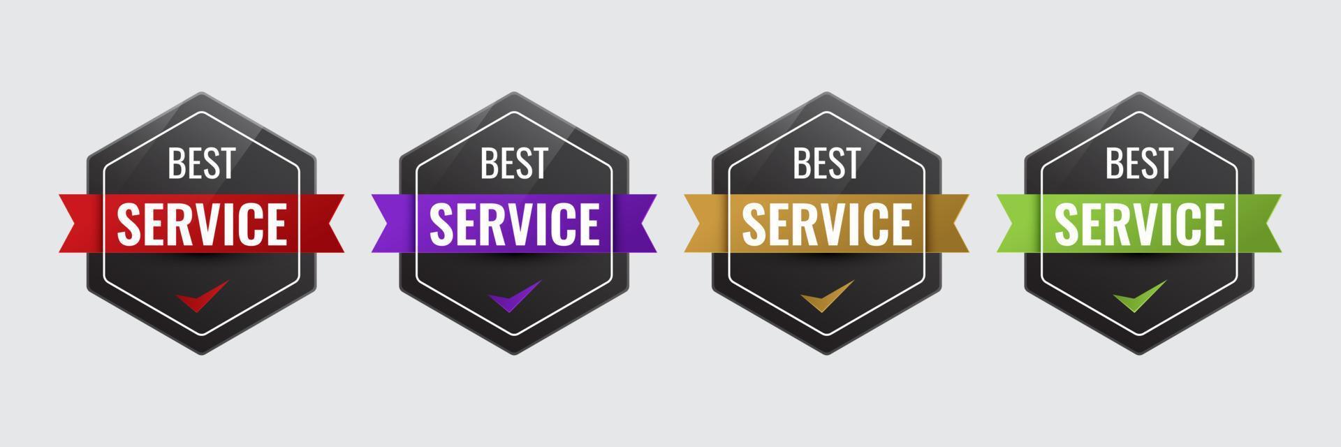 Best service badge logo icon template for company certified vector