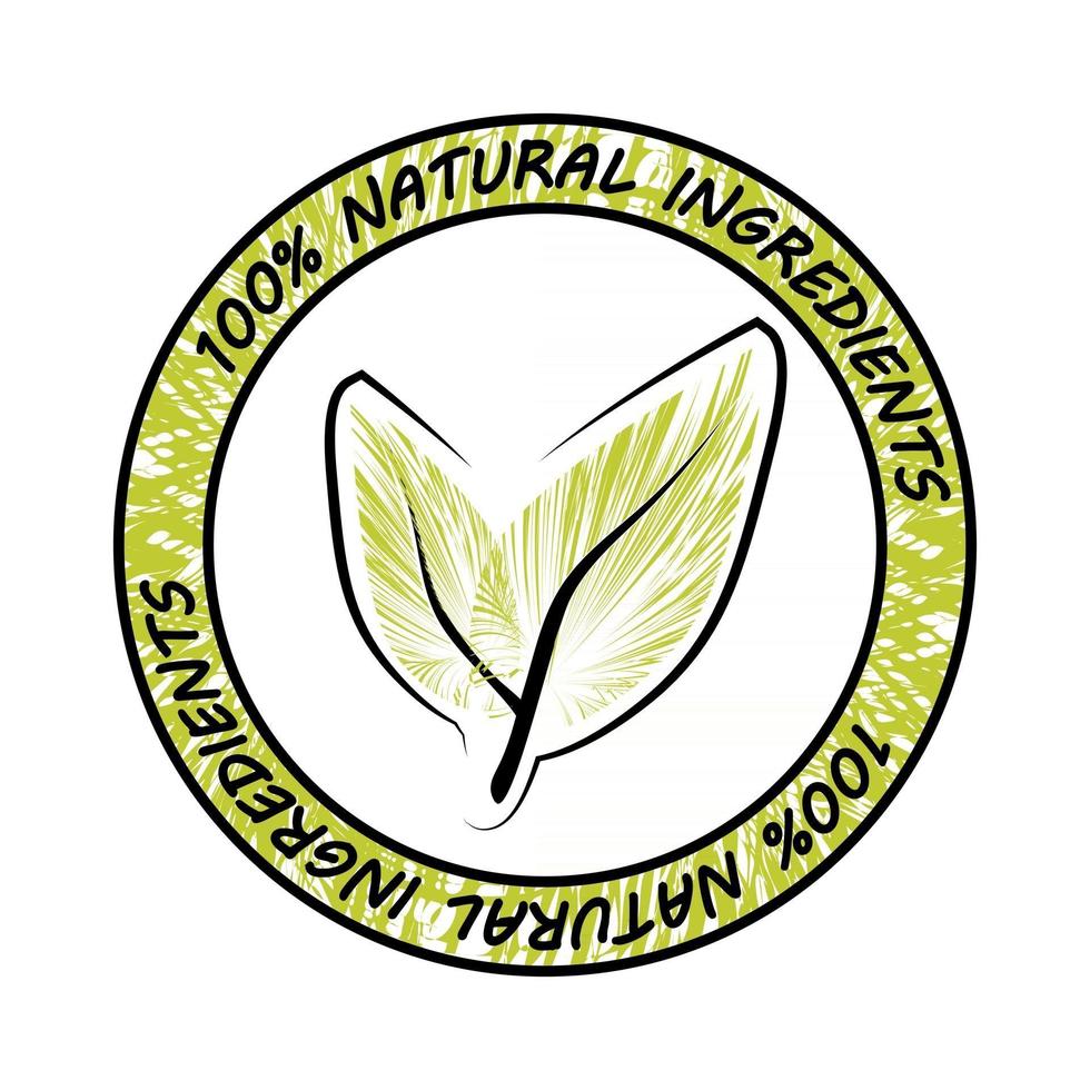 Natural ingredient food label vector