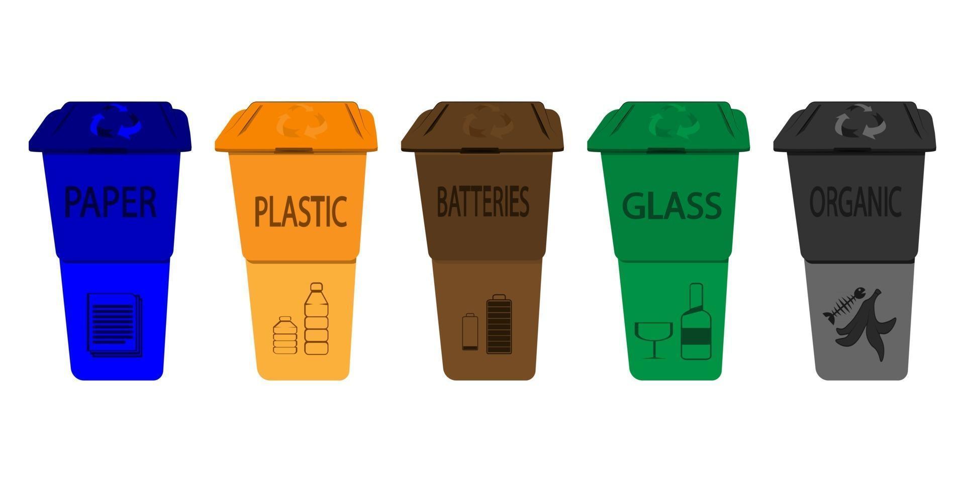 Color recycling bins 3453069 Vector Art at Vecteezy