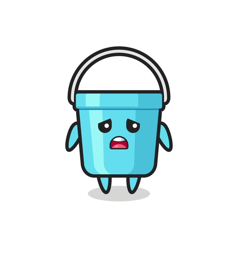 disappointed expression of the plastic bucket cartoon vector