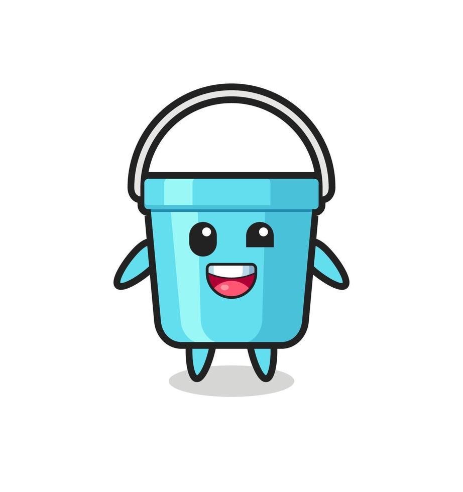 illustration of an plastic bucket character with awkward poses vector