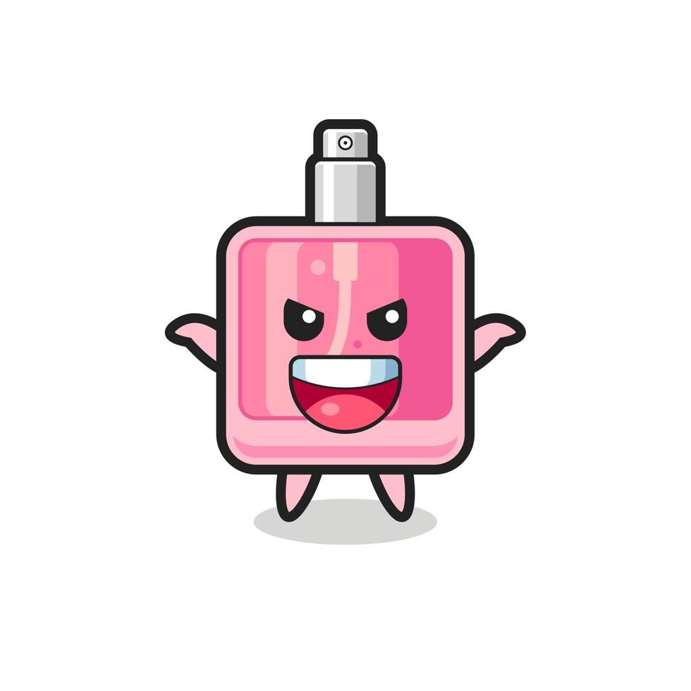 the illustration of cute perfume doing scare gesture vector