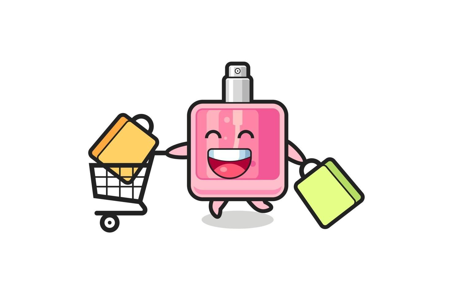 black Friday illustration with cute perfume mascot vector