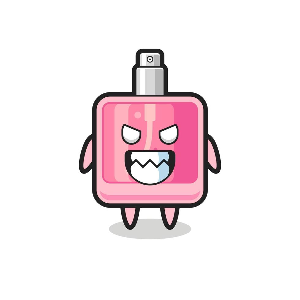 expresión malvada del personaje de mascota lindo perfume vector