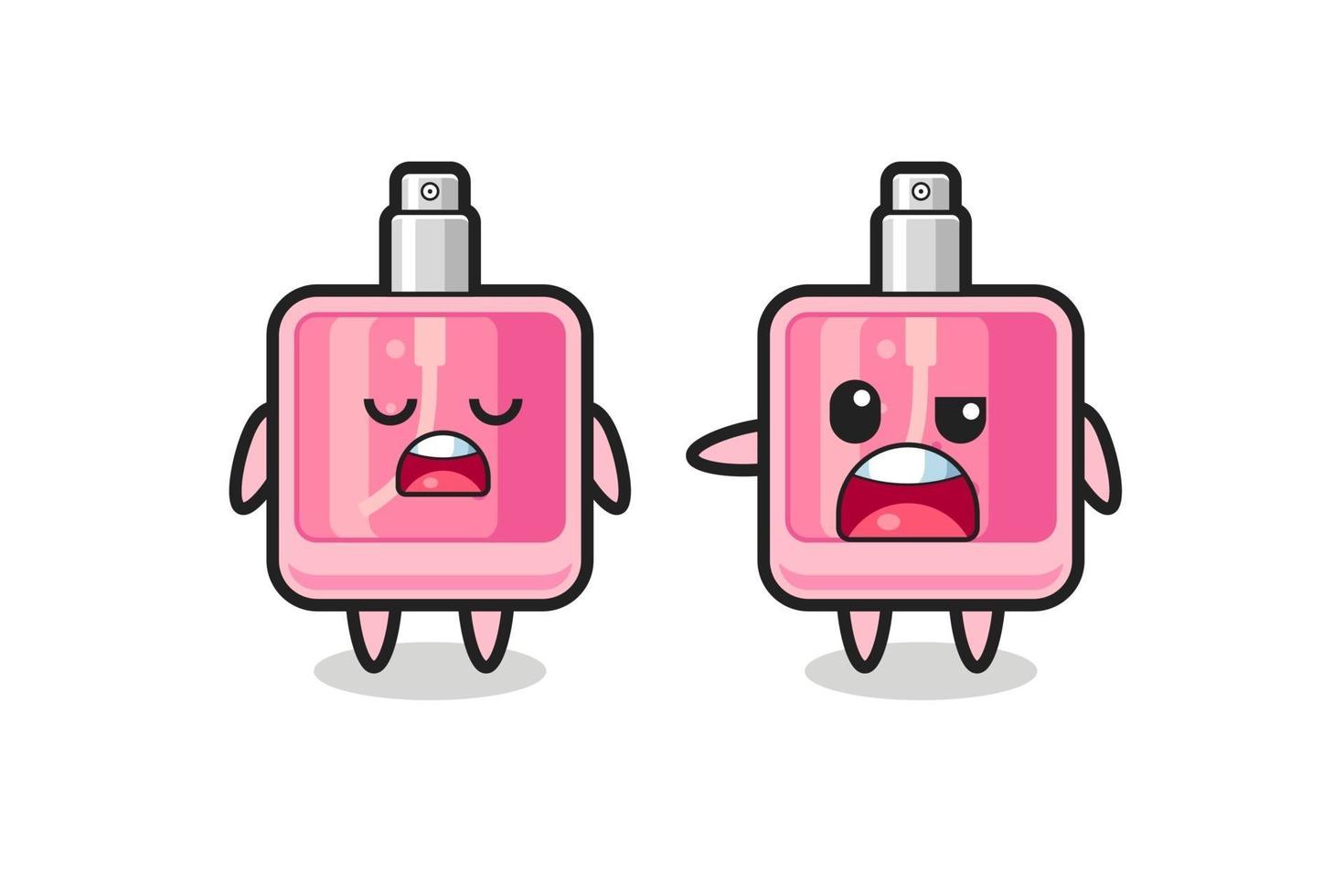 illustration of the argue between two cute perfume characters vector