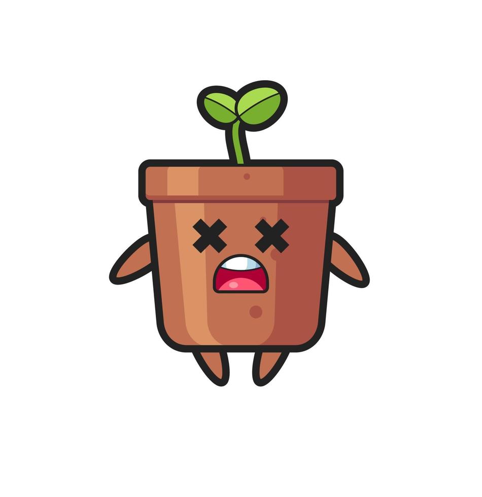 the dead plant pot mascot character vector