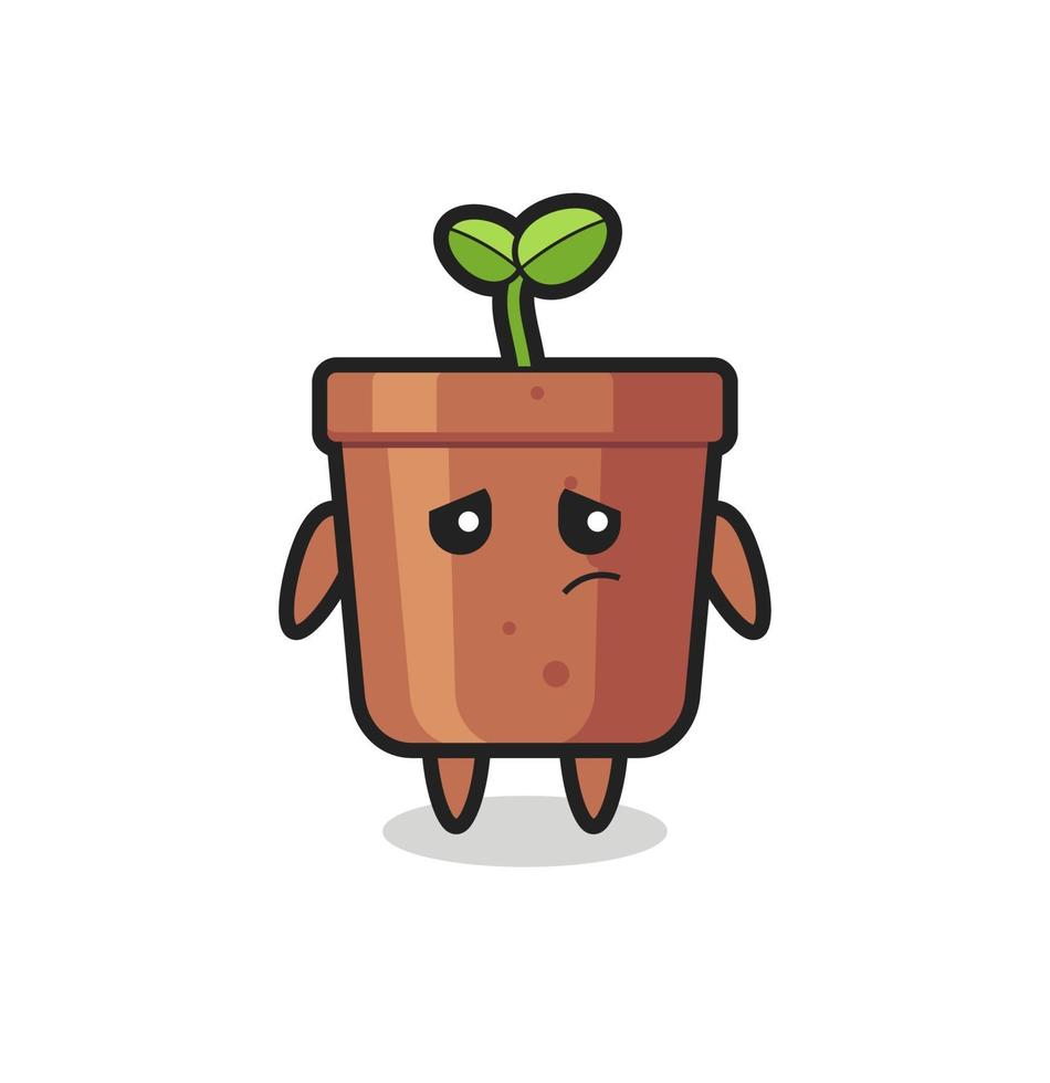 the lazy gesture of plant pot cartoon character vector