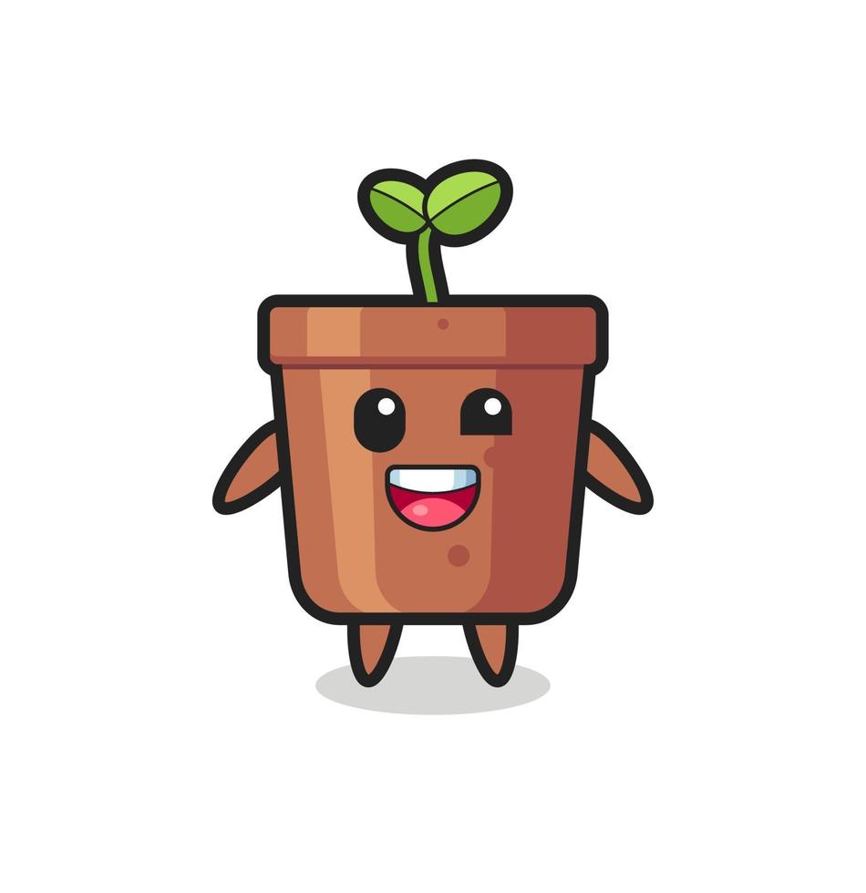 illustration of an plant pot character with awkward poses vector