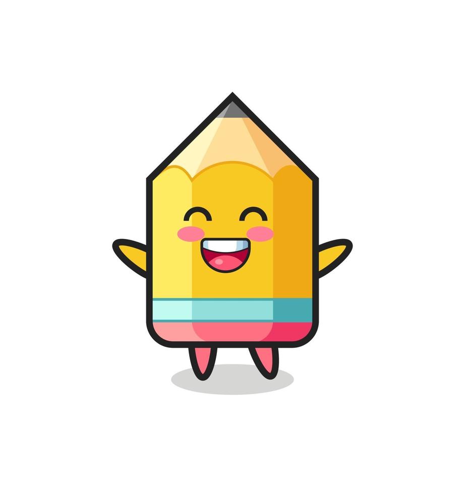happy baby pencil cartoon character vector