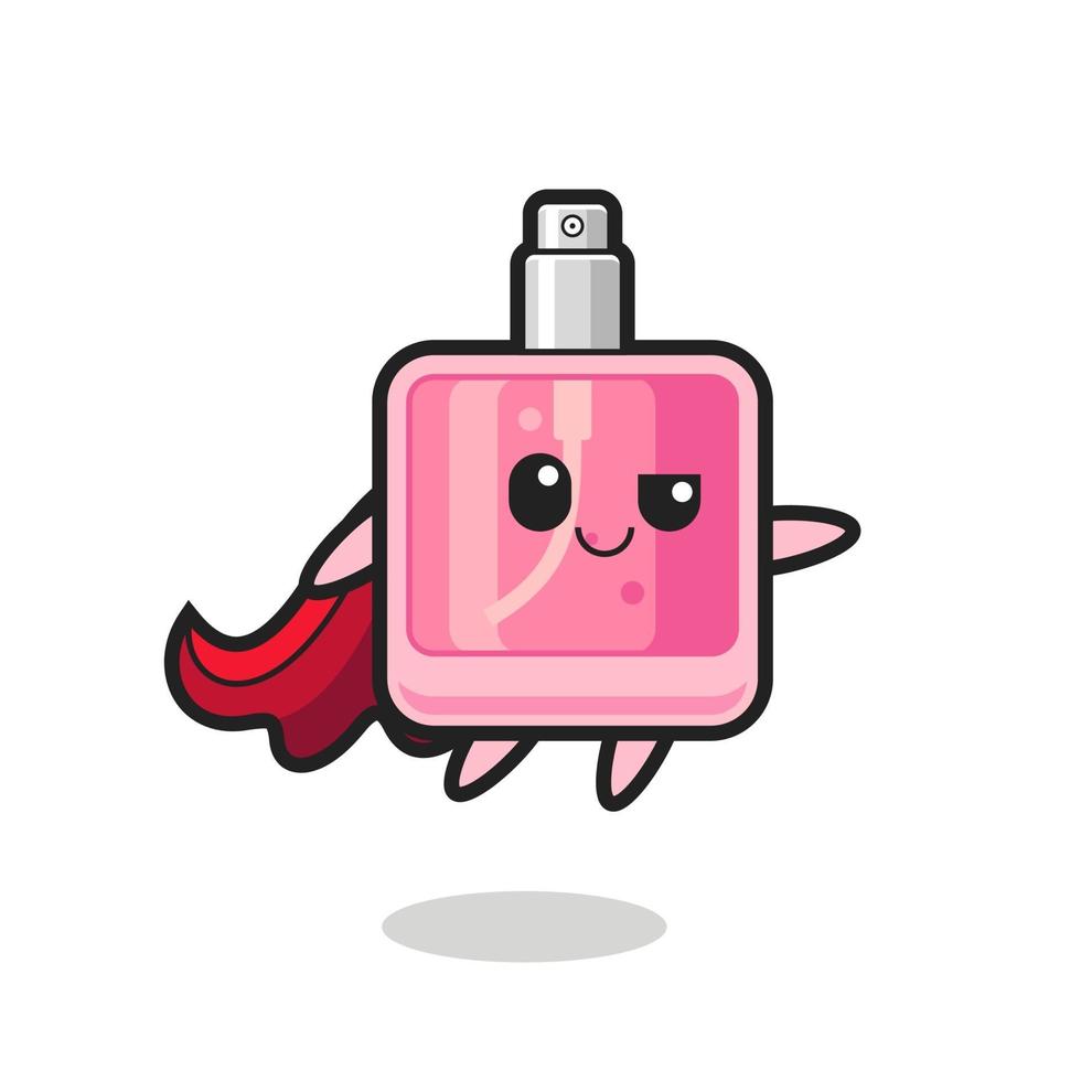 cute perfume superhero character is flying vector