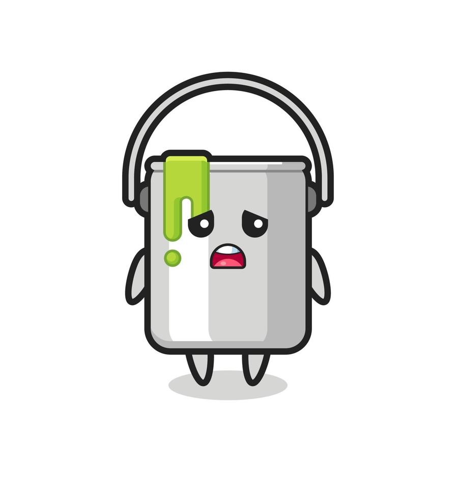 disappointed expression of the paint tin cartoon vector