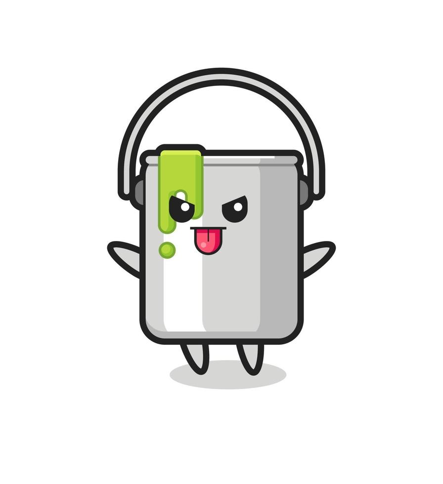 naughty paint tin character in mocking pose vector