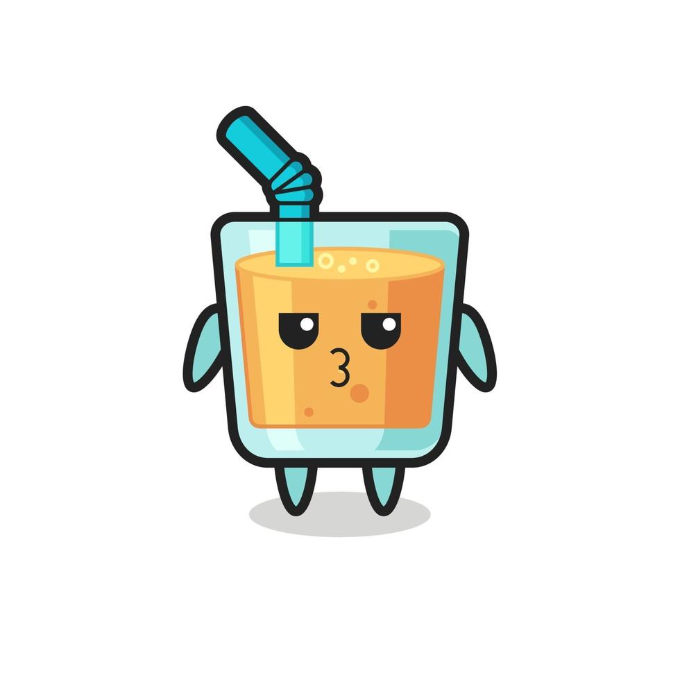 the bored expression of cute orange juice characters vector