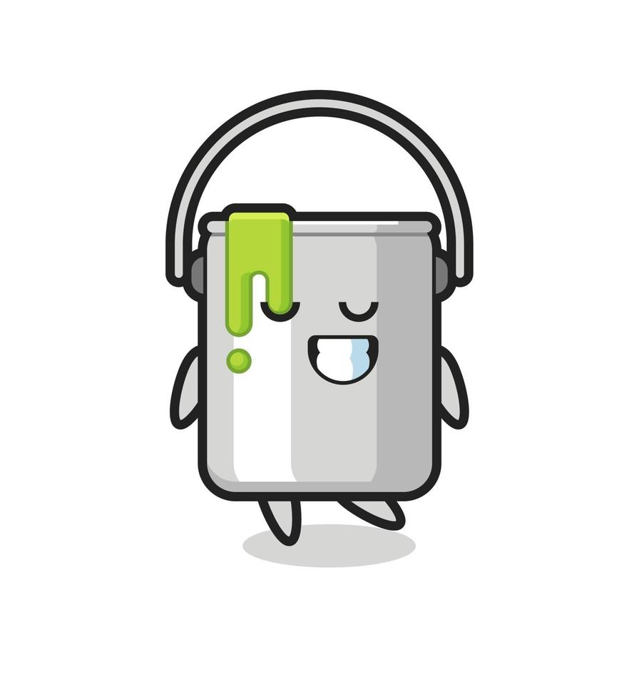 paint tin cartoon illustration with a shy expression vector