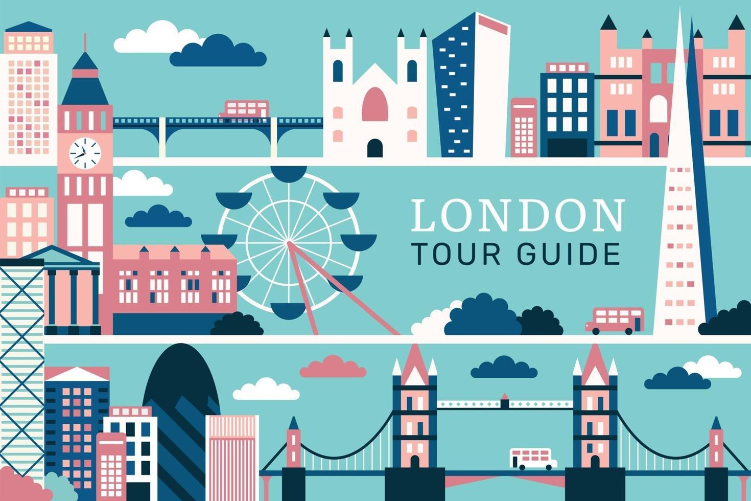 ilustración vectorial la ciudad de londres, concepto de diseño plano vector