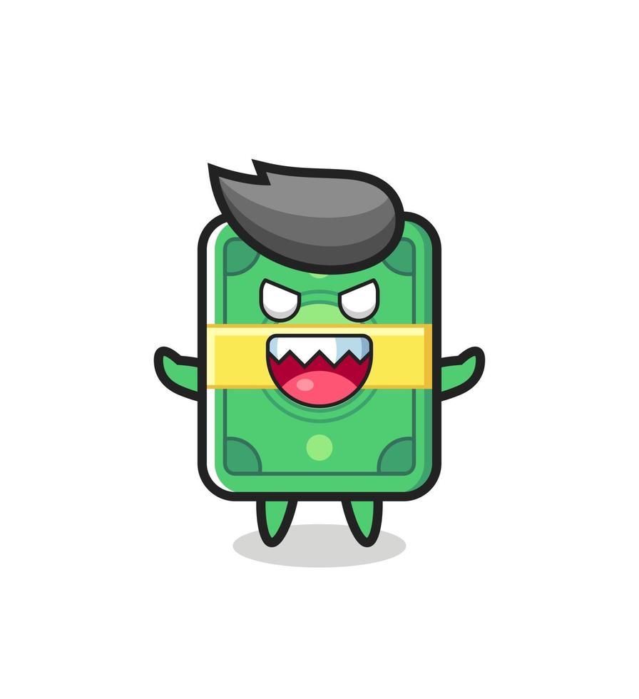 illustration of evil money mascot character vector