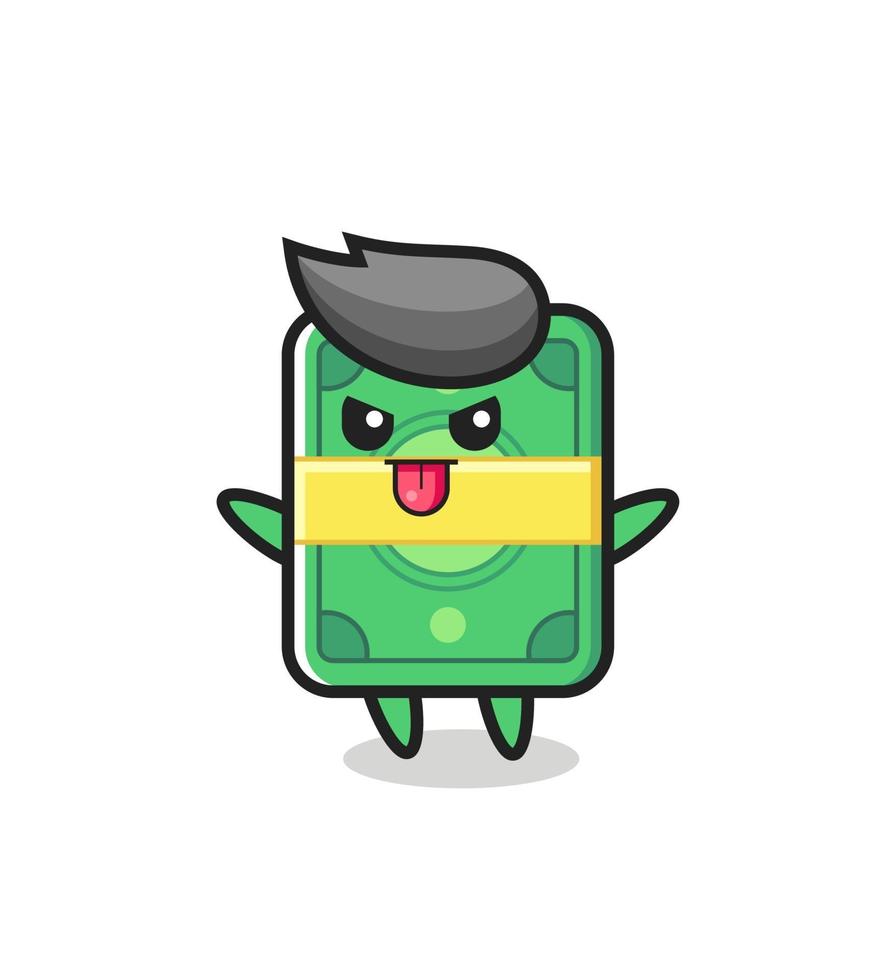 naughty money character in mocking pose vector