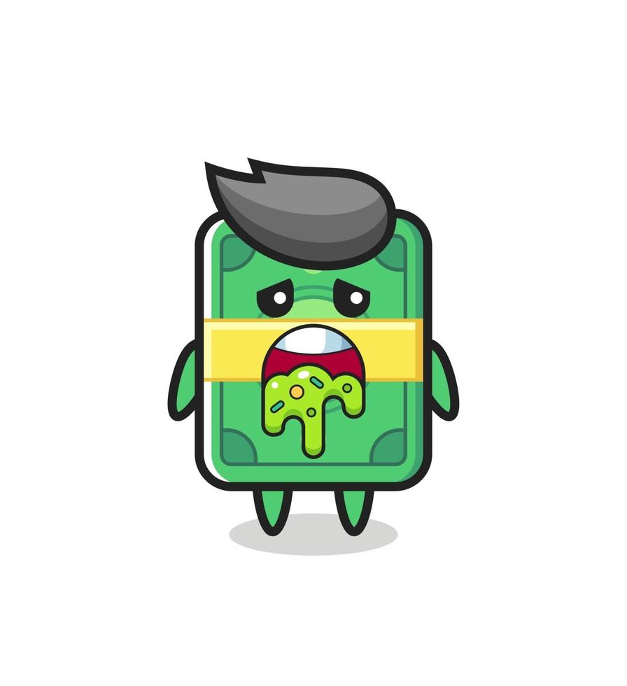 the cute money character with puke vector