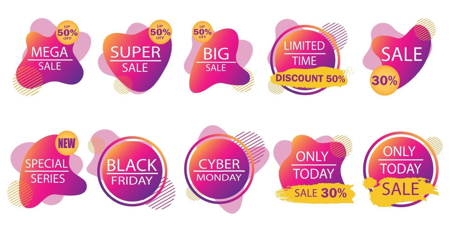 Set of web templates, discount advertising background - Vector