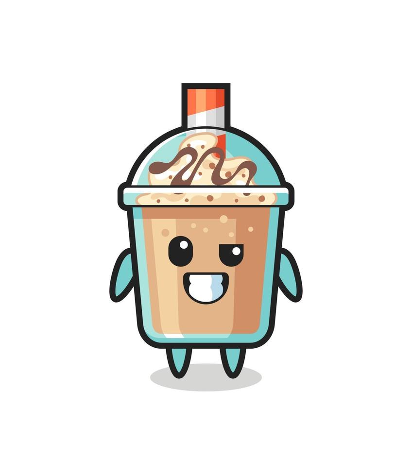 cute milkshake mascot with an optimistic face vector