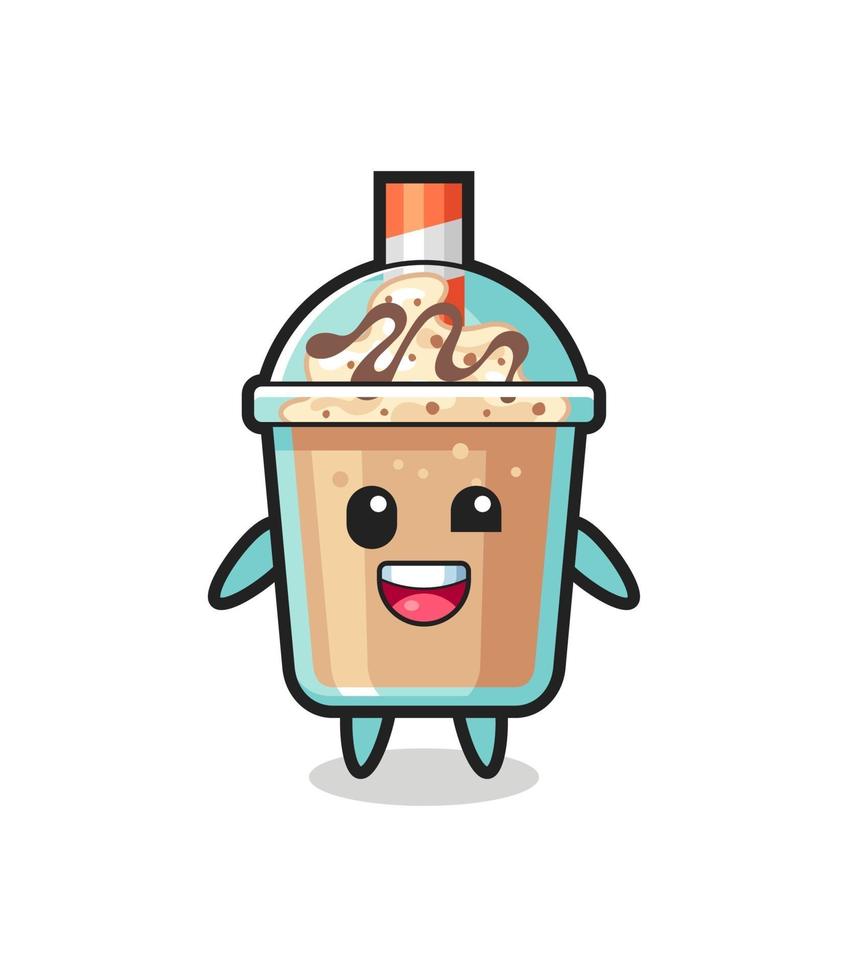 illustration of an milkshake character with awkward poses vector
