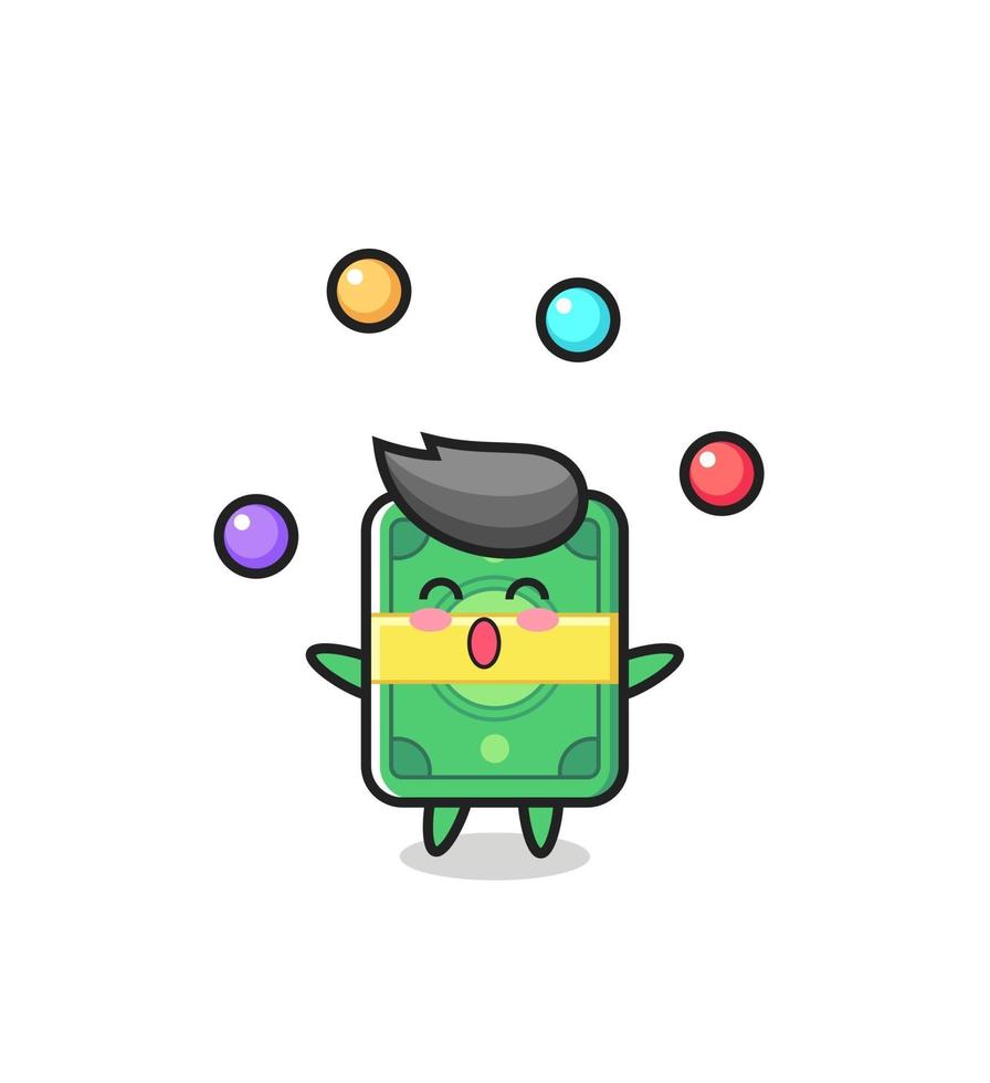 the money circus cartoon juggling a ball vector