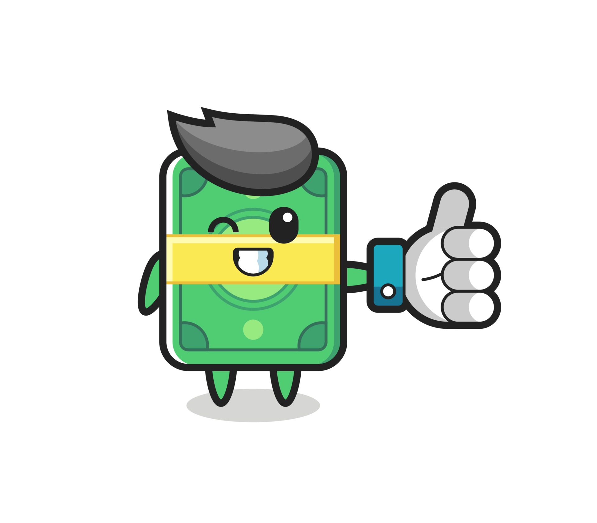 cute money with social media thumbs up symbol 3453953 Vector Art at