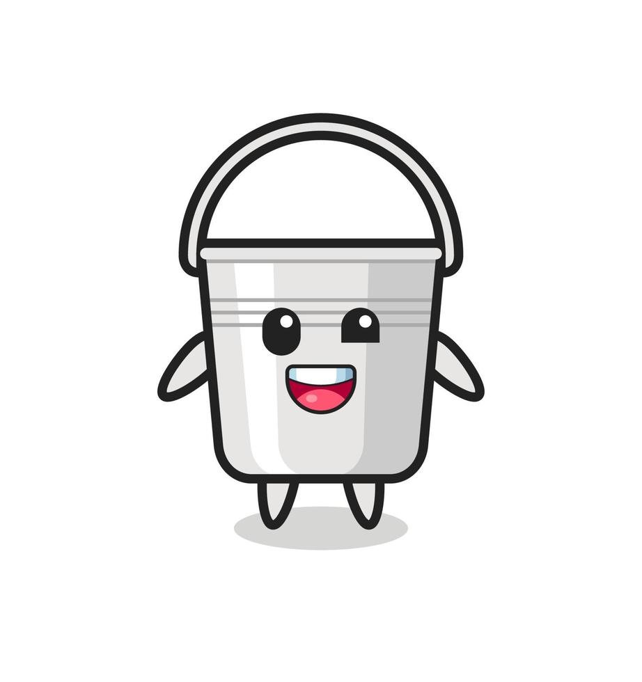 illustration of an metal bucket character with awkward poses vector