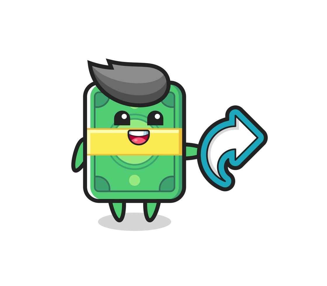 cute money hold social media share symbol vector