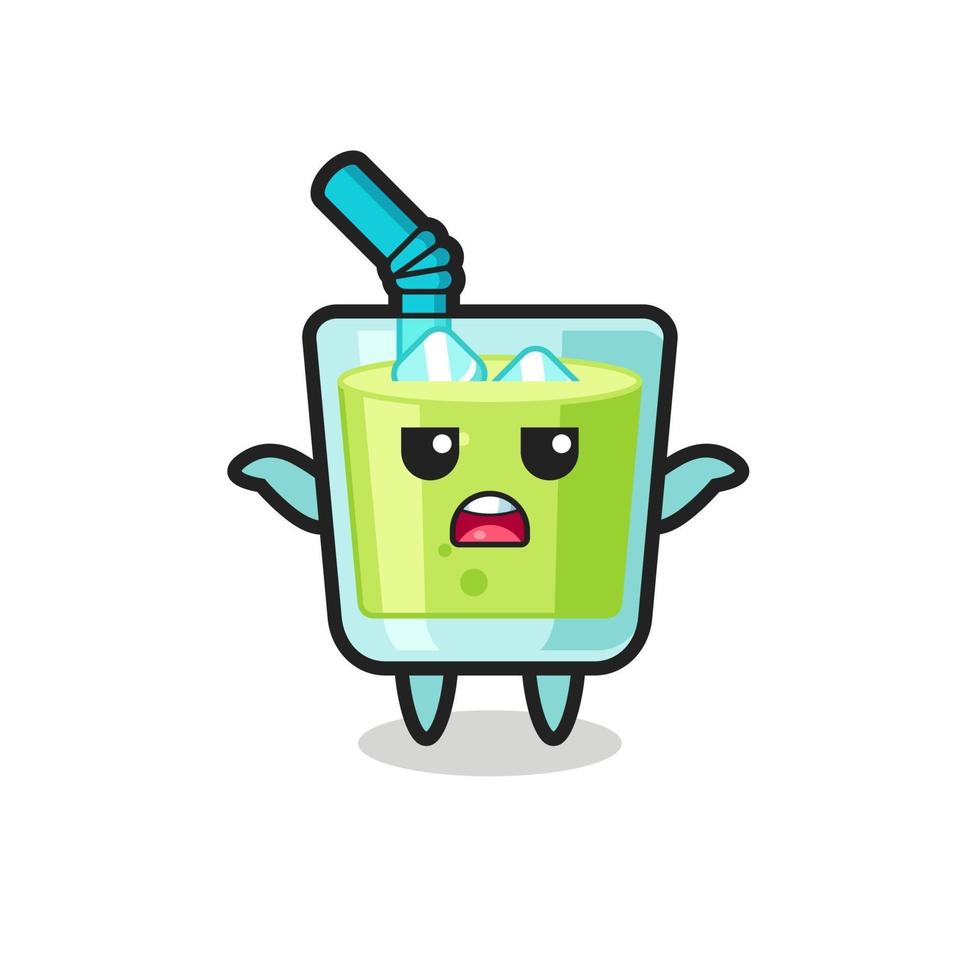 melon juice mascot character saying I do not know vector