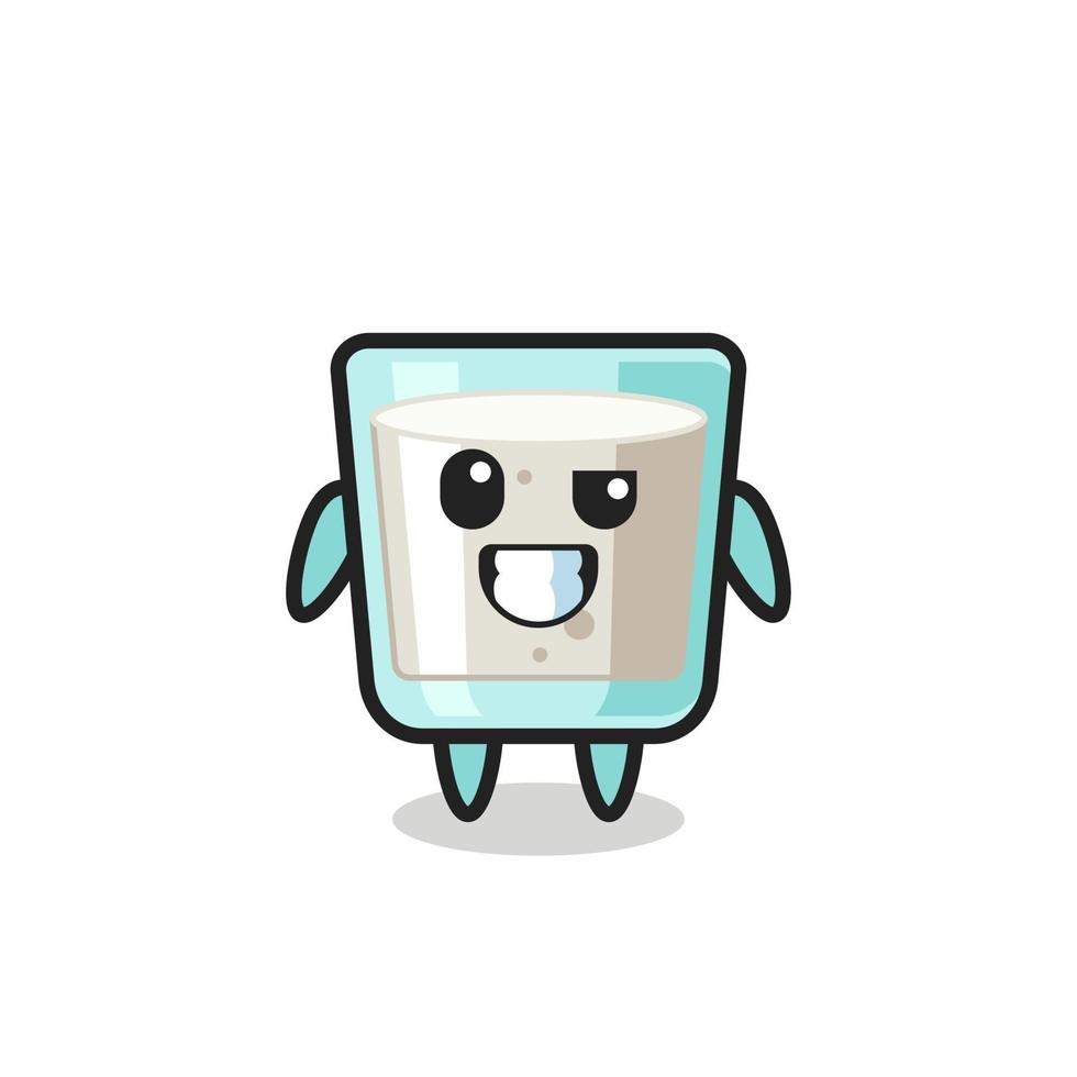 cute milk mascot with an optimistic face vector