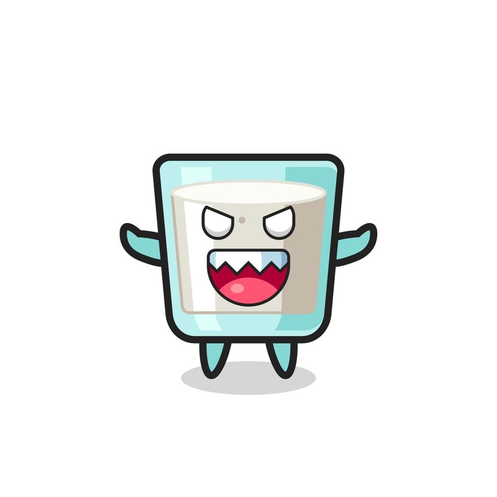 illustration of evil milk mascot character vector