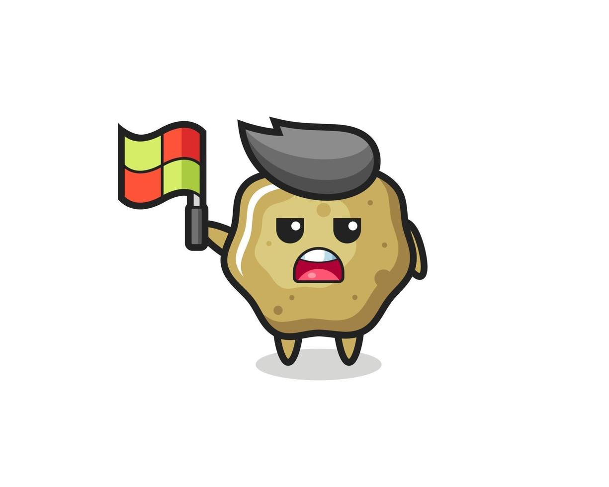 loose stools character as line judge putting the flag up vector