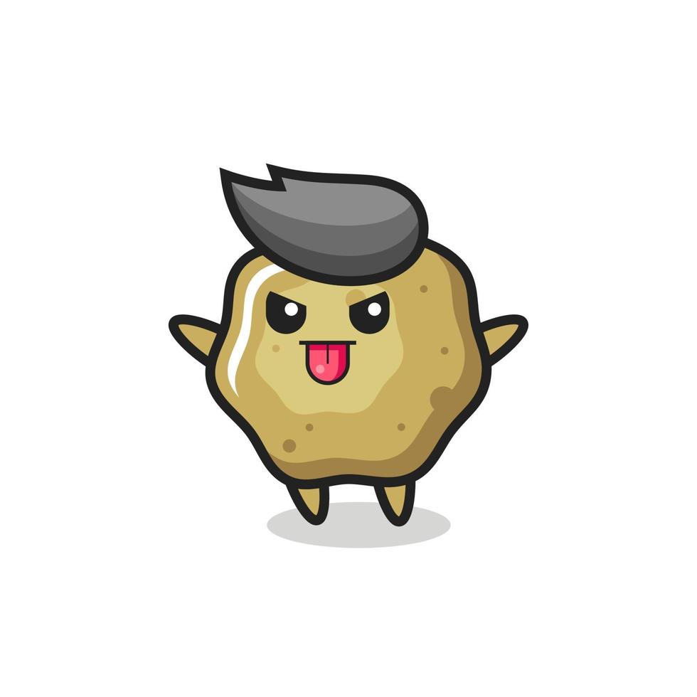 naughty loose stools character in mocking pose vector