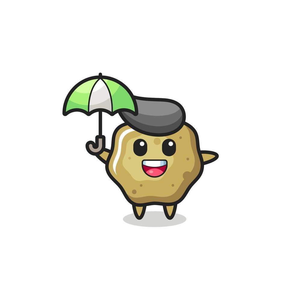 cute loose stools illustration holding an umbrella vector