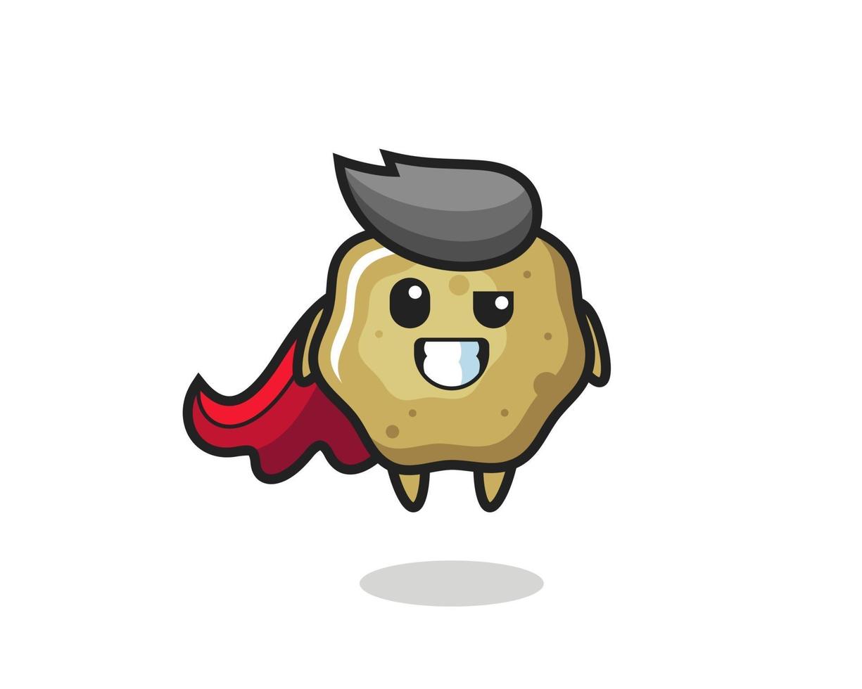 the cute loose stools character as a flying superhero vector