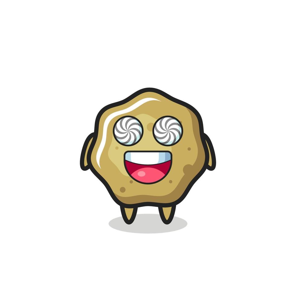 cute loose stools character with hypnotized eyes vector