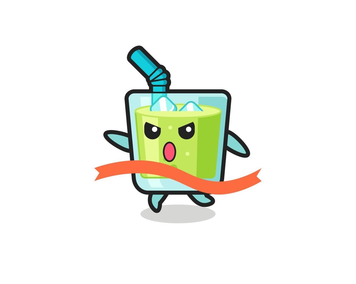 cute melon juice illustration is reaching the finish vector