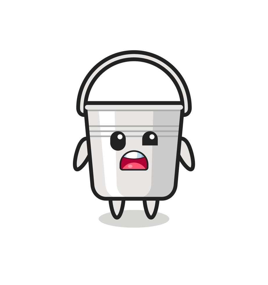the shocked face of the cute metal bucket mascot vector