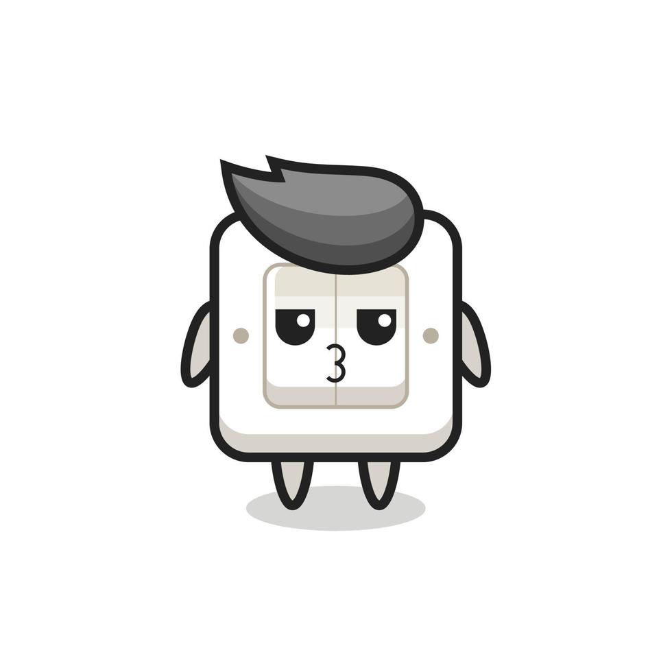 the bored expression of cute light switch characters vector