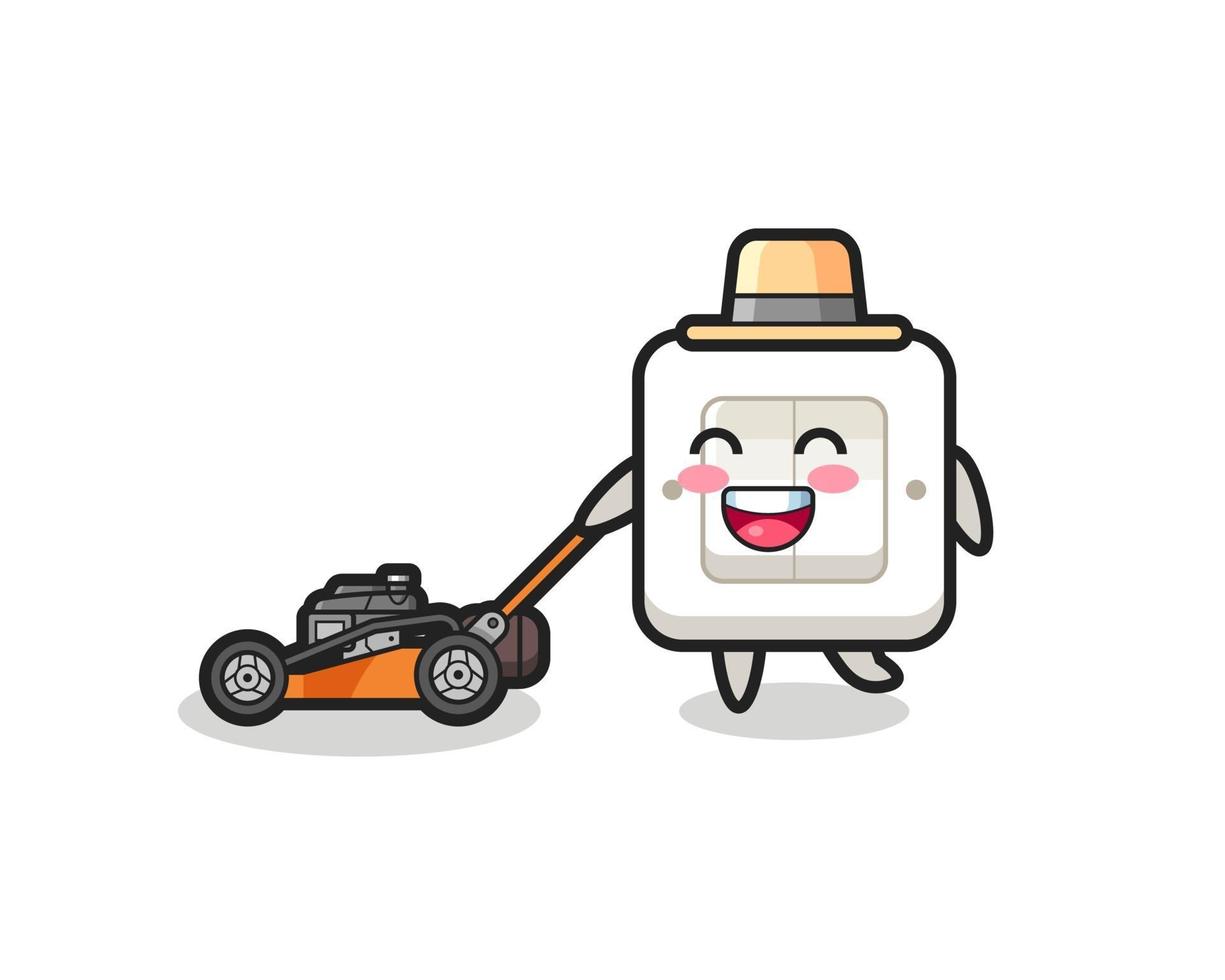 illustration of the light switch character using lawn mower vector