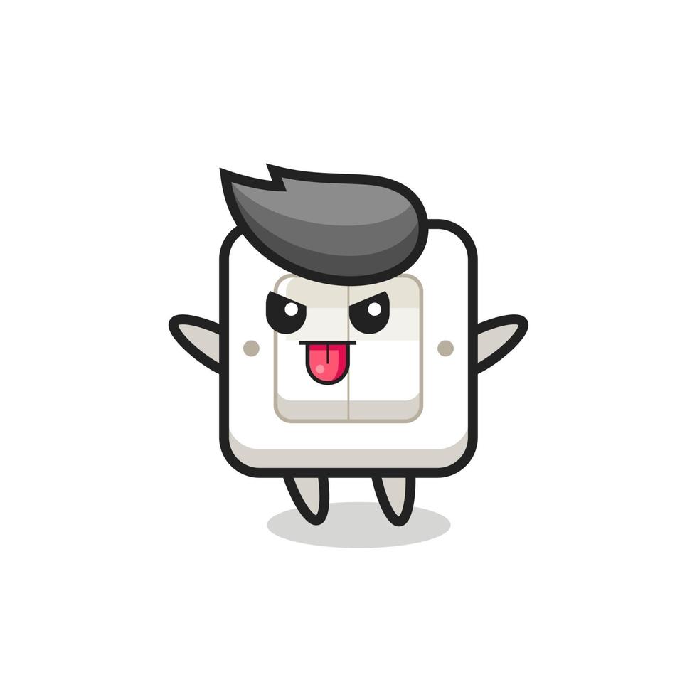 naughty light switch character in mocking pose vector
