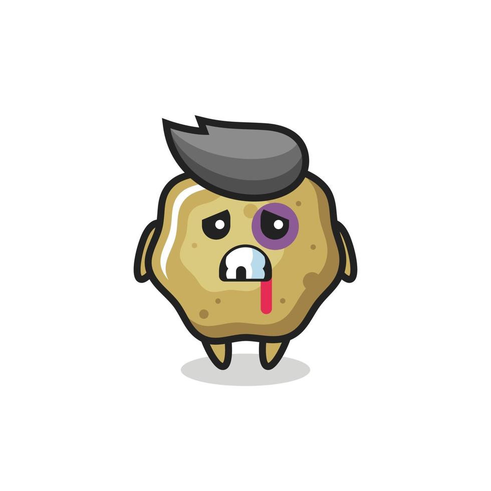 injured loose stools character with a bruised face vector