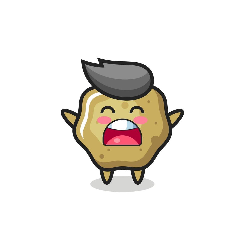 cute loose stools mascot with a yawn expression vector