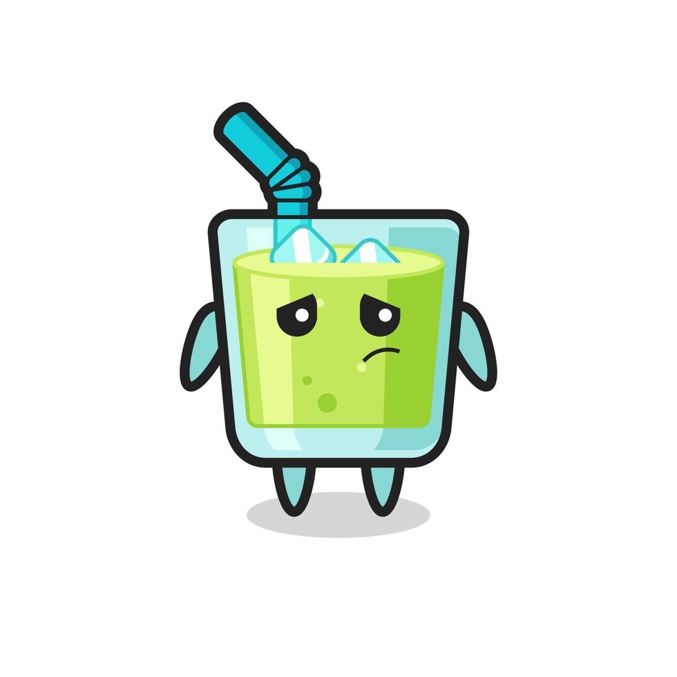 the lazy gesture of melon juice cartoon character vector