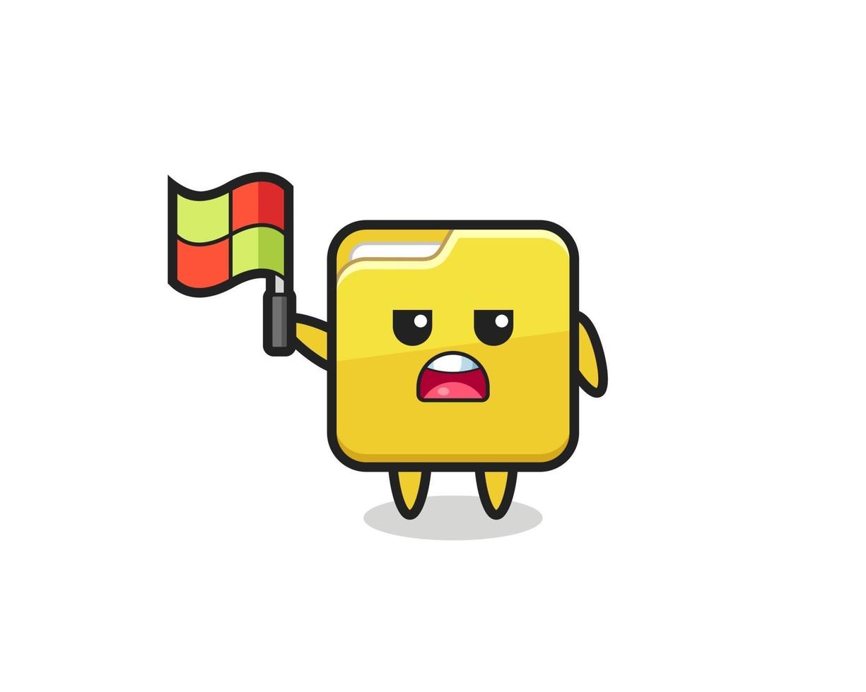 folder character as line judge putting the flag up vector