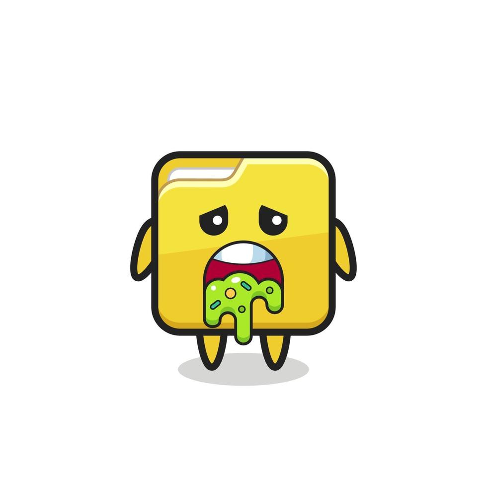 the cute folder character with puke vector