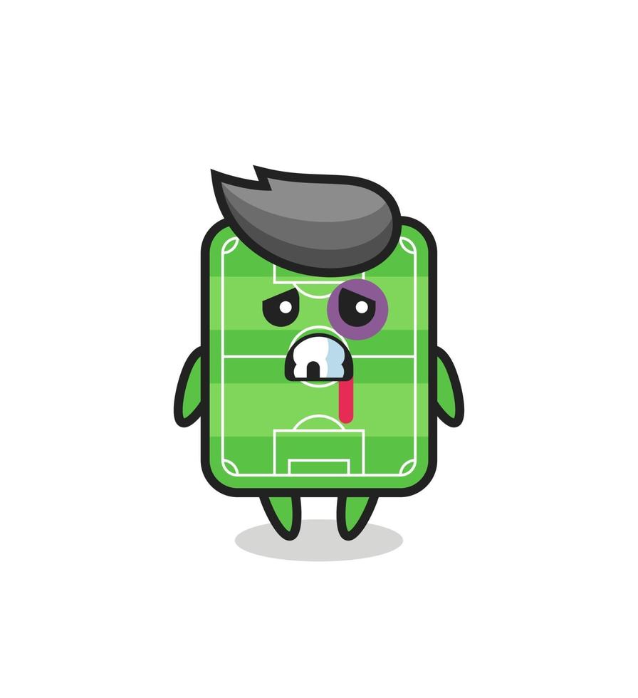 injured football field character with a bruised face vector